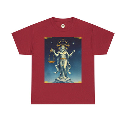 Unisex Heavy Cotton T-Shirt, Space, Libra God, Zodiac Design
