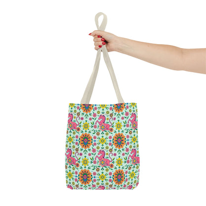 Tote Bag (AOP), Aquarius, Zodiac, Flower Pattern