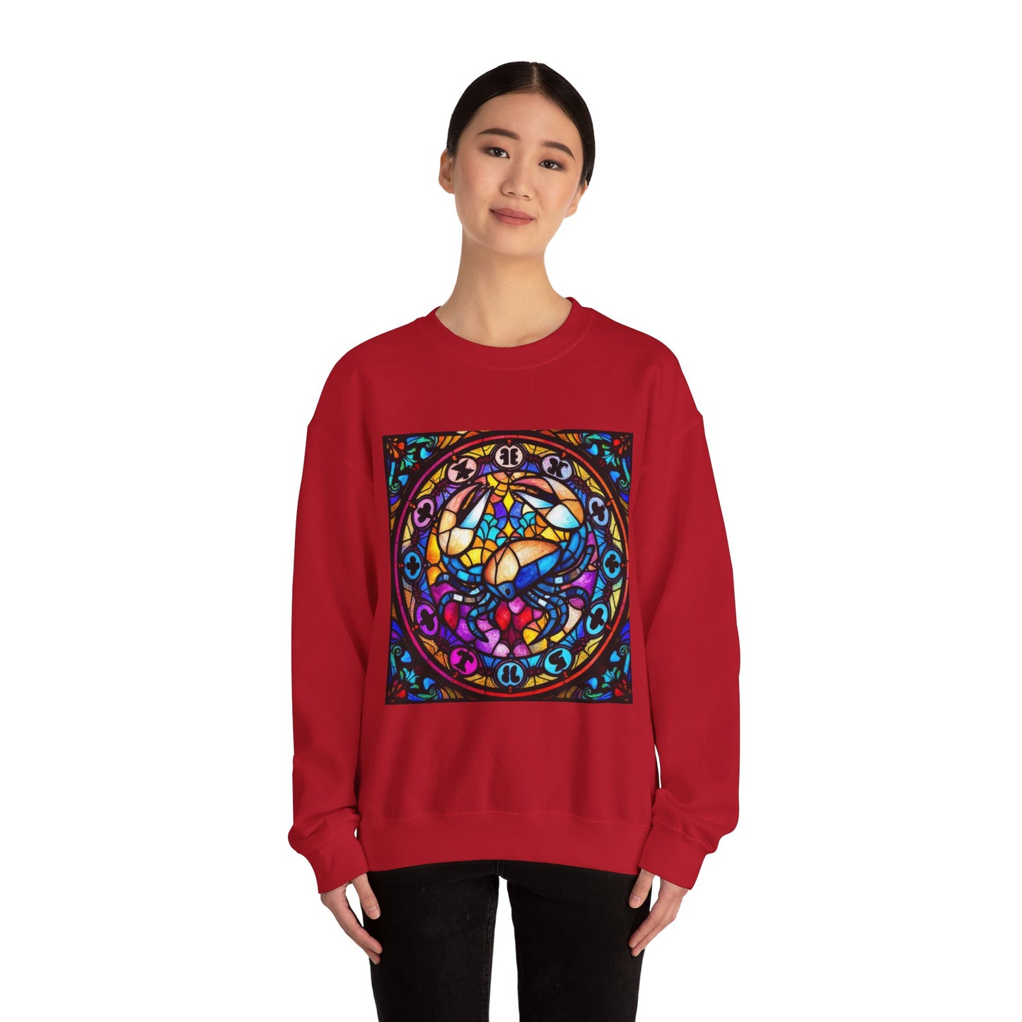 Unisex Heavy Blend™ Crewneck Sweatshirt, Glass, Cancer Zodiac Design