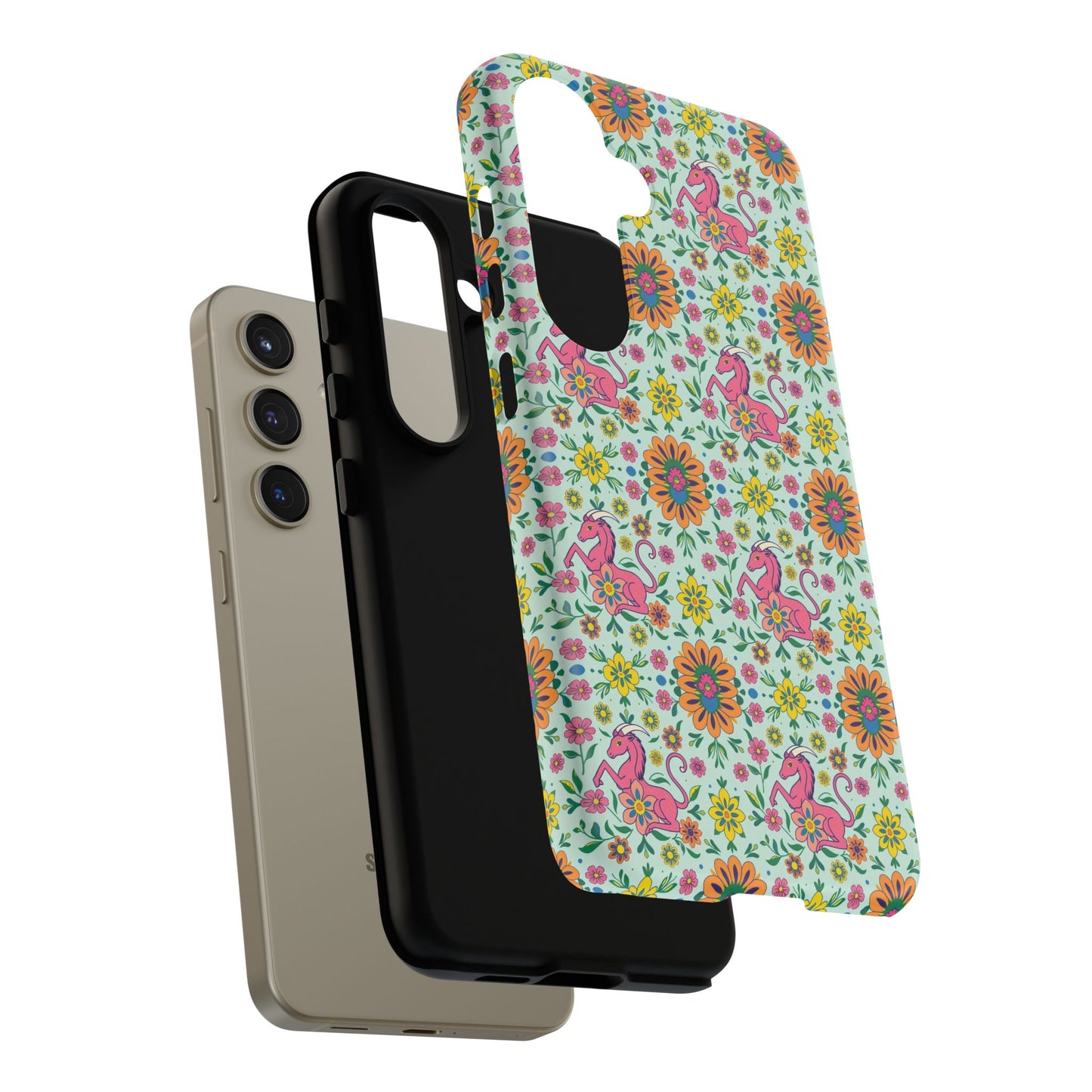 Tough Cases, Aquarius, Zodiac, Flower Pattern