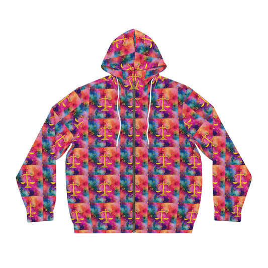 Full-Zip Hoodie (AOP), Libra, Zodiac v4, Pattern