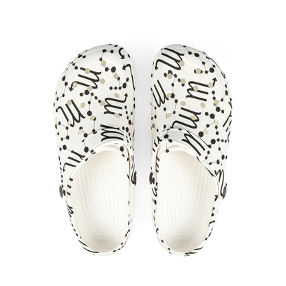 EVA Foam Rubber Shoes (AOP), Material 100% EVA, Scorpio Zodiac Design