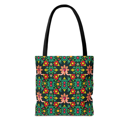 Tote Bag, (AOP), Aquarius, Zodiac v1, Flower Pattern