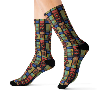 Sublimation Socks, Cancer, Zodiac v2, Shapes Pattern