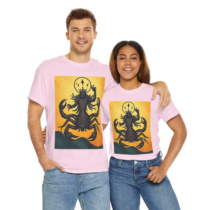 Unisex Heavy Cotton T-Shirt, Scorpion King, Print Art, Scorpio Zodiac Design
