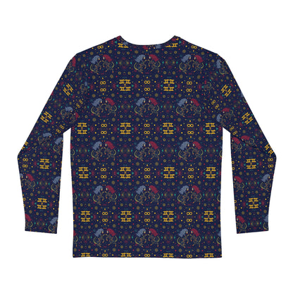 Men's Long Sleeve Shirt, (AOP), Gemini, Zodiac v4, Pattern