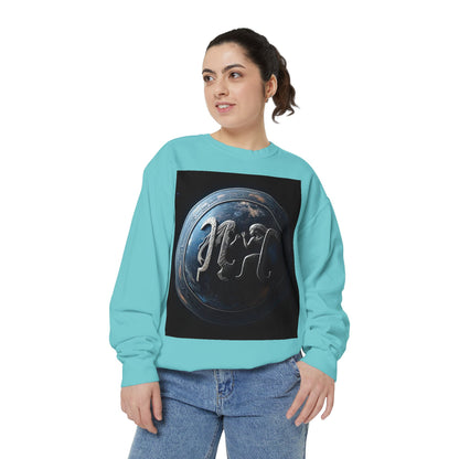 Garment-Dyed Sweatshirt, Unisex, Space Symbol Design, Gemini