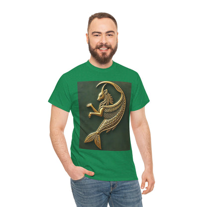 Unisex Heavy Cotton T-Shirt, Capricorn Animal. Symbol, Zodiac Design