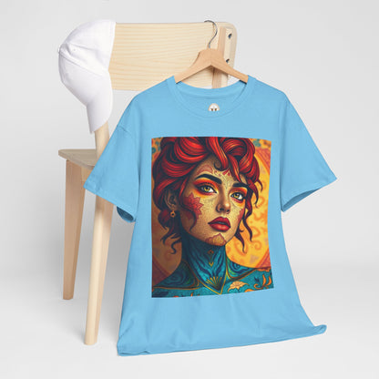 Unisex Heavy Cotton T-Shirt, Aquarius, Zodiac, Sexy Art