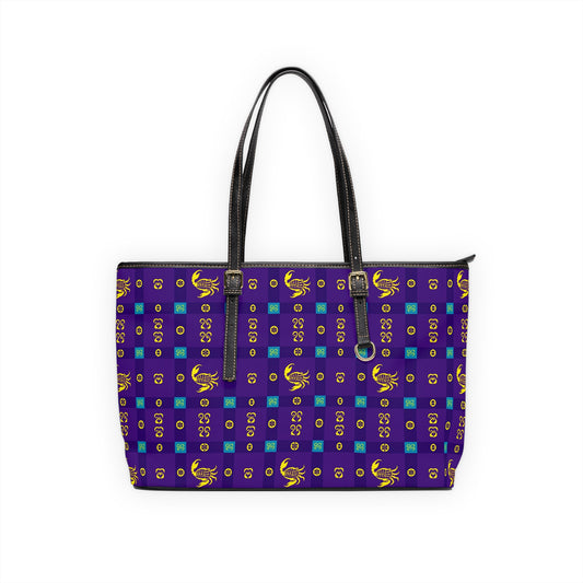 Leather Shoulder Bag, Scorpio, Zodiac, Shapes Pattern