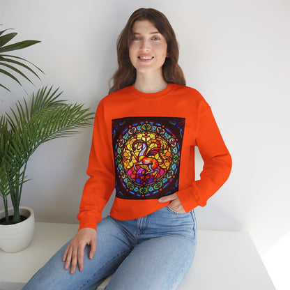 Unisex Heavy Blend™ Crewneck Sweatshirt, Glass 1, Aries Zodiac Design