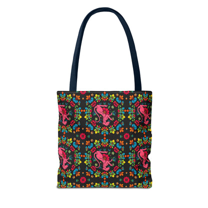 Tote Bag, (AOP), Virgo, Zodiac v6, Flower Pattern