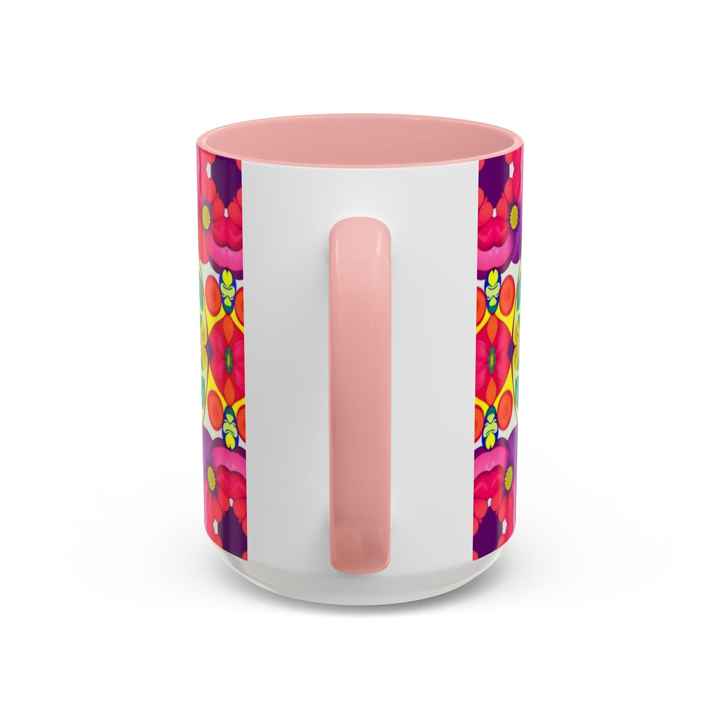 Accent Coffee Mug, Pisces, Zodiac v4, Flower Pattern, (11, 15oz)