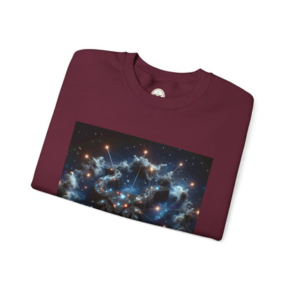 Unisex Heavy Blend™ Crewneck Sweatshirt, Space Bullhead, Taurus Zodiac Design