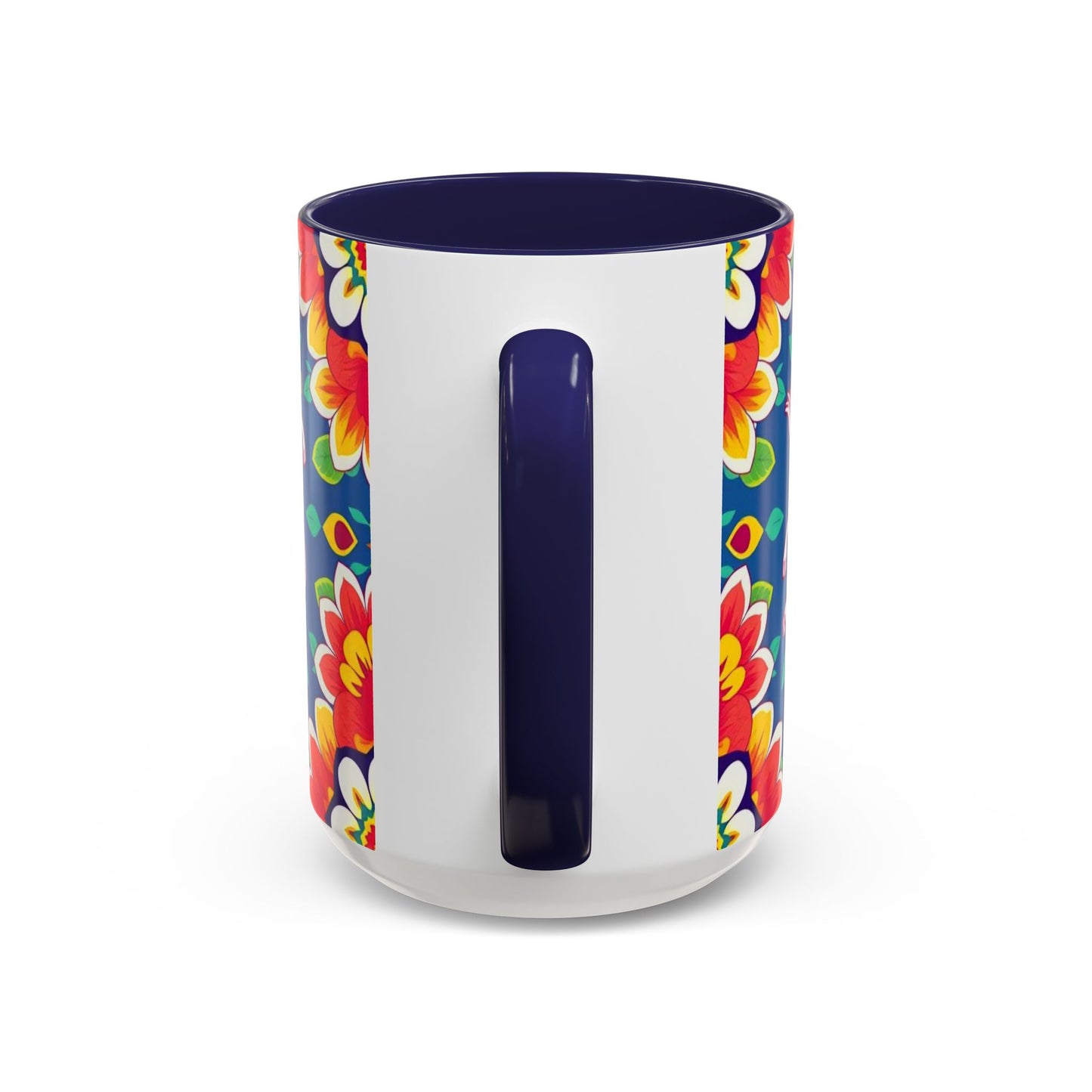 Accent Coffee Mug, Virgo, Zodiac v3. Flower Pattern, (11, 15oz)