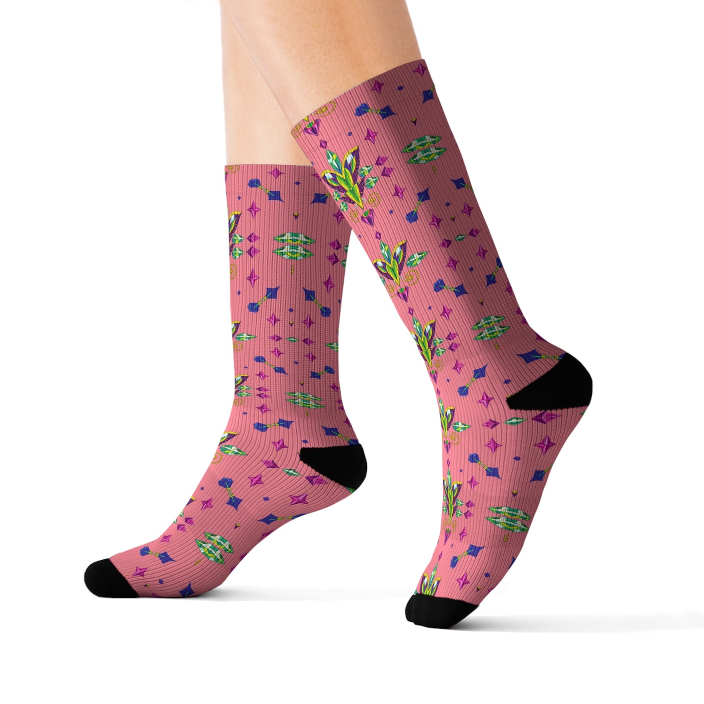 Sublimation Socks, Aquarius, Zodiac v4, Jewel Pattern