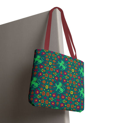 Tote Bag (AOP), Leo, Zodiac v1, Flower Pattern