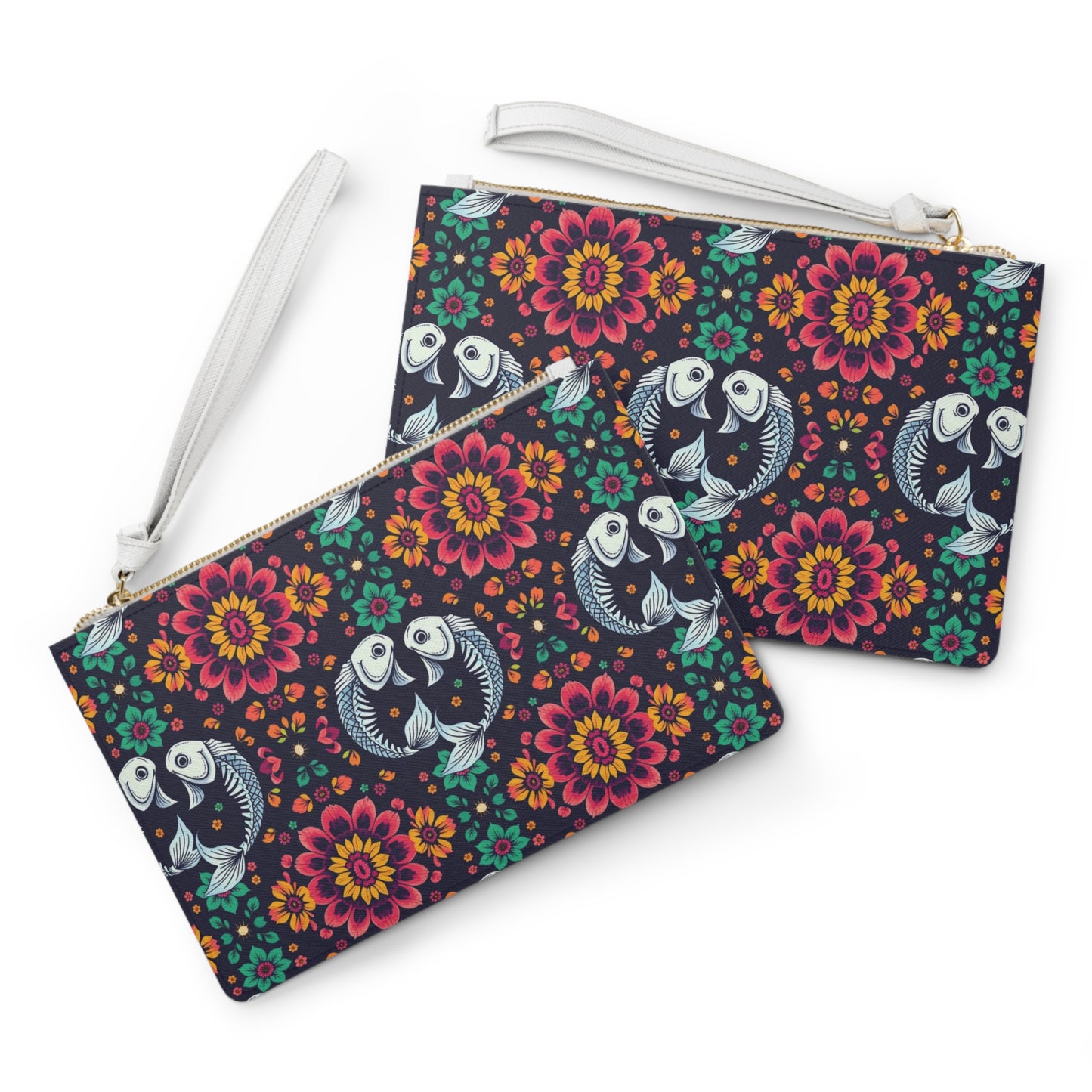 Clutch Bag, Pisces, Zodiac v1, Flower Pattern