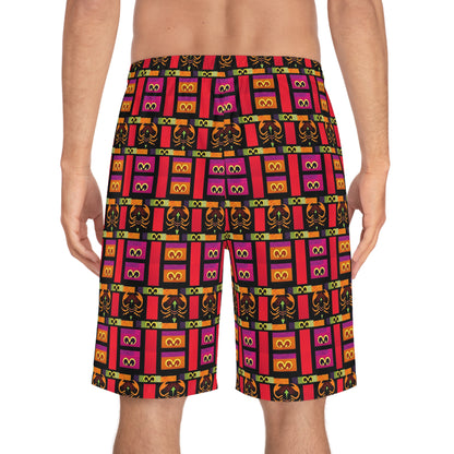 Men's Board Shorts, (AOP), Scorpio, Zodiac v2, Shape Pattern
