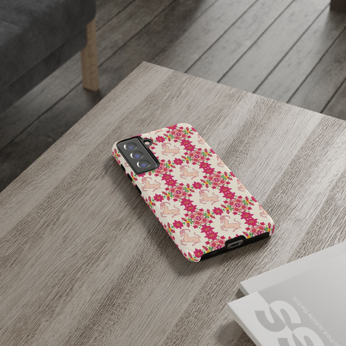 Tough Cases, Capricorn, Zodiac v3, Flower Pattern
