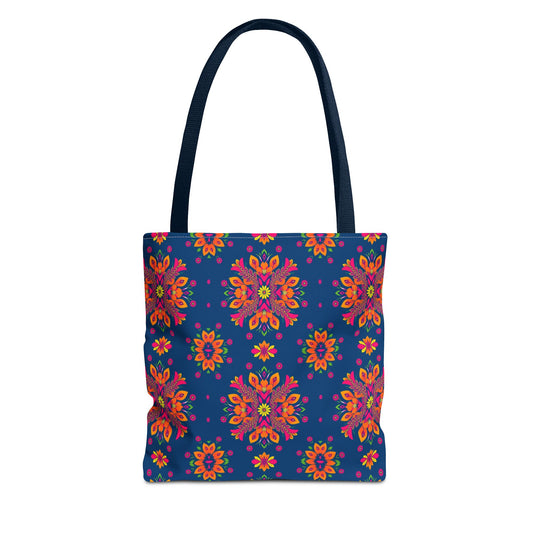Tote Bag, (AOP), Gemini, Zodiac v4, Flower Pattern