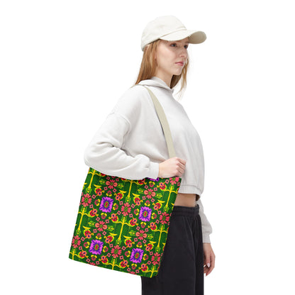 Tote Bag (AOP), Libra, Zodiac, Flower Pattern