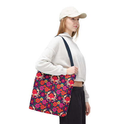 Tote Bag (AOP), Cancer, Zodiac, Flower Pattern