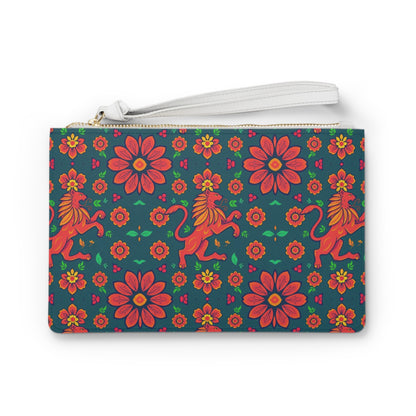 Clutch Bag, Leo, Zodiac v3, Flower Pattern