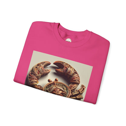 Unisex Heavy Blend™ Crewneck Sweatshirt, Crab Artifact, Cancer Zodiac Design