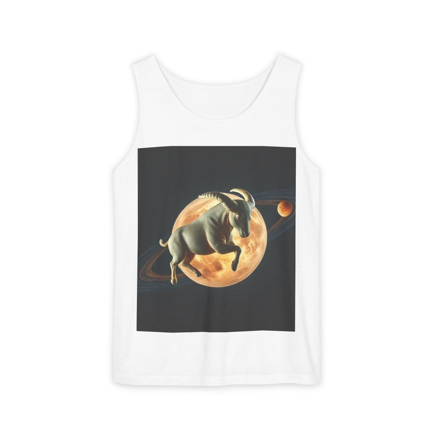 Unisex Garment-Dyed, Tank Top, Taurus Design, Planet Animal, 100% US cotton