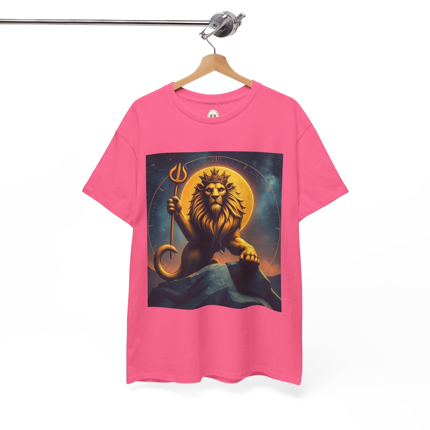 Unisex Heavy Cotton T-Shirt, King of Lions v2, Leo Zodiac Design