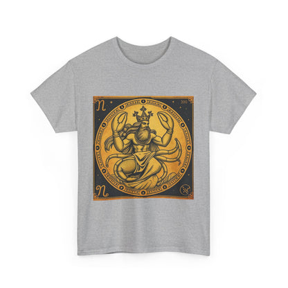 Unisex Heavy Cotton T-Shirt, Crab King, Cancer Zodiac Design