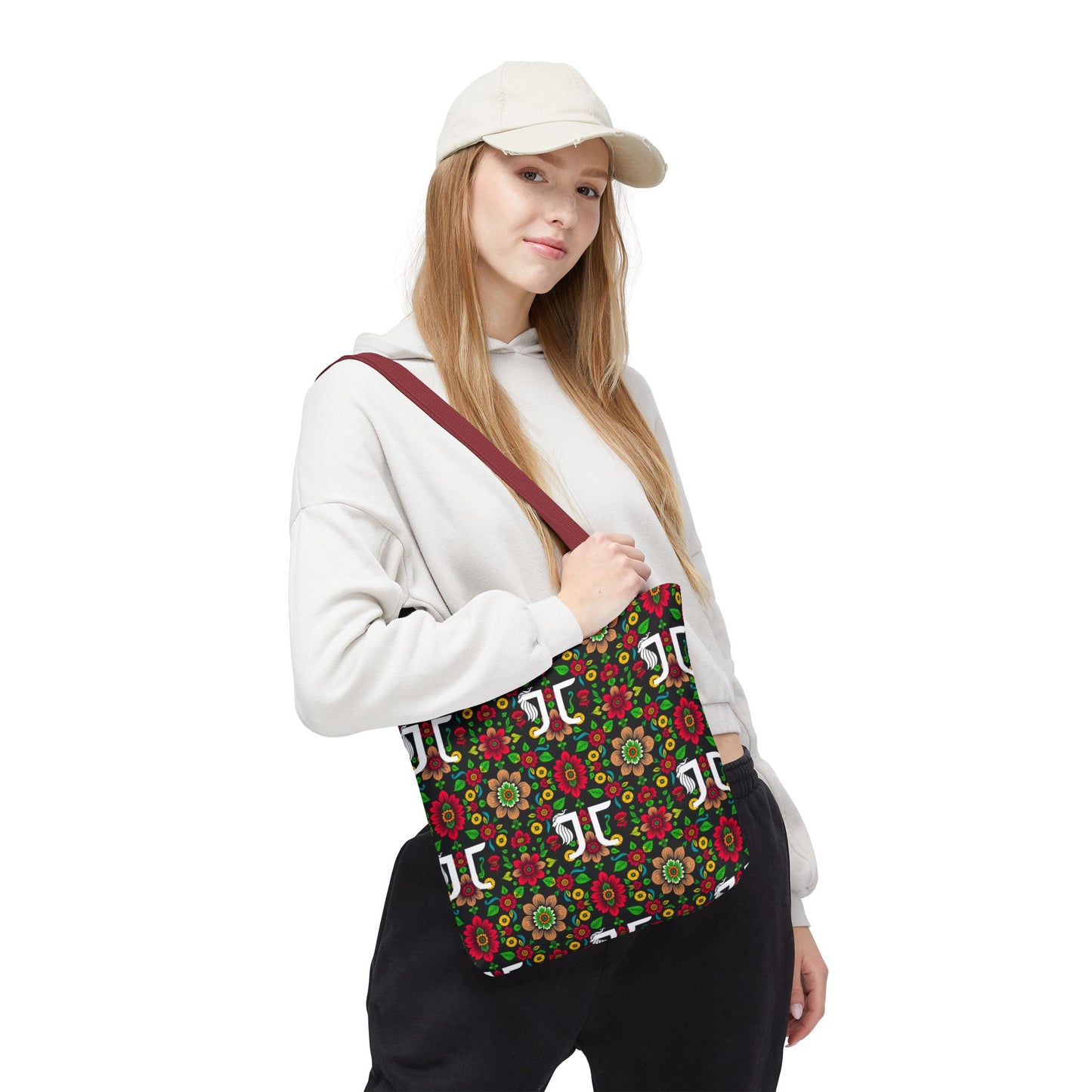 Tote Bag, (AOP), Gemini, Zodiac, Flower Pattern