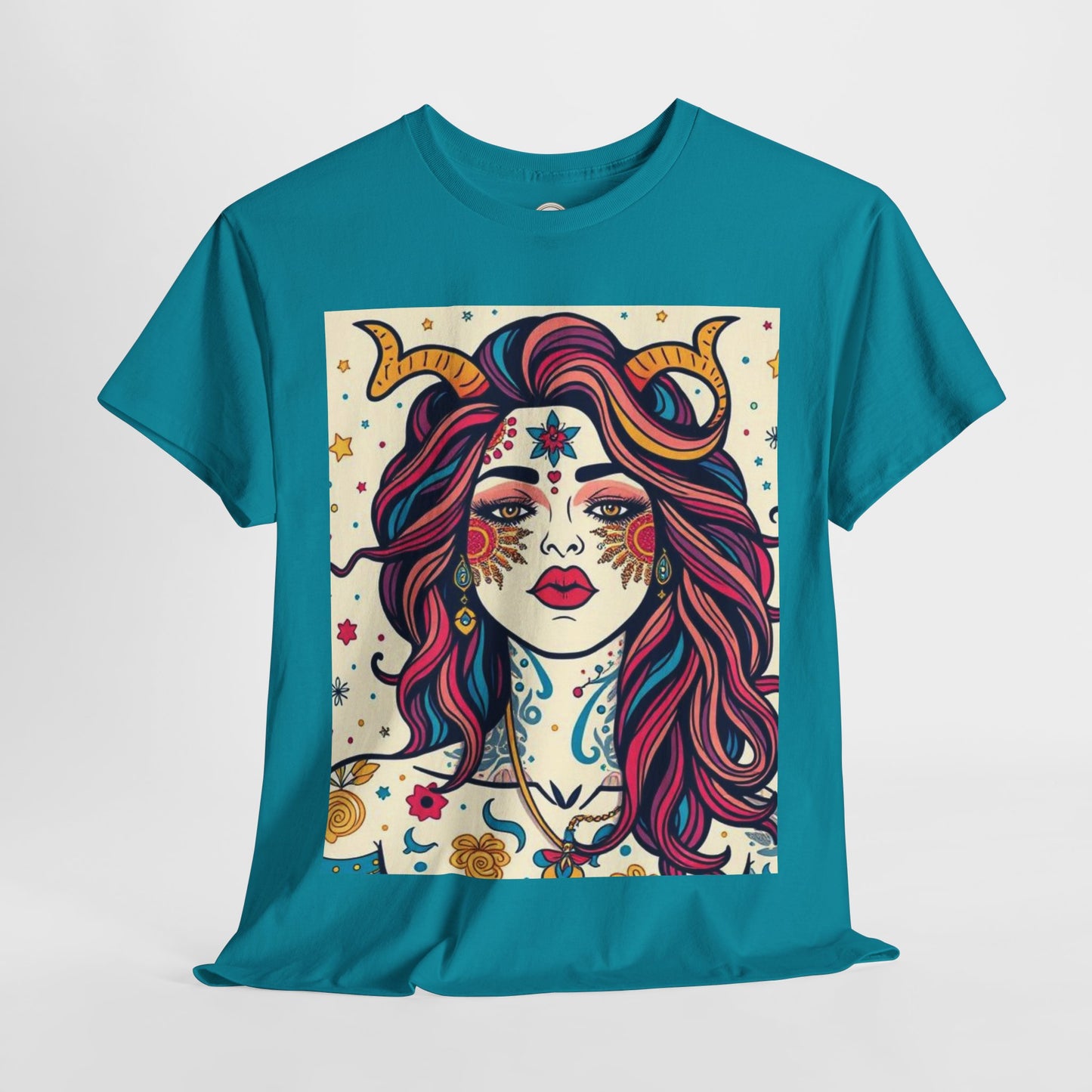 Unisex Heavy Cotton T-Shirt, Virgo, Zodiac v3, Sexy Art