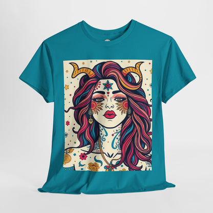 Unisex Heavy Cotton T-Shirt, Virgo, Zodiac v3, Sexy Art
