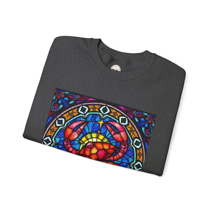 Unisex Heavy Blend™ Crewneck Sweatshirt, Glass 1, Cancer Zodiac Design