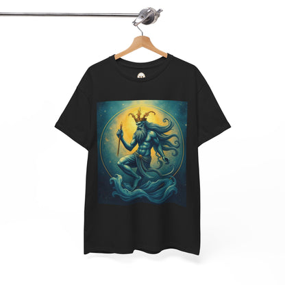 Unisex Heavy Cotton T-Shirt, Aquarius God 1, Zodiac Design