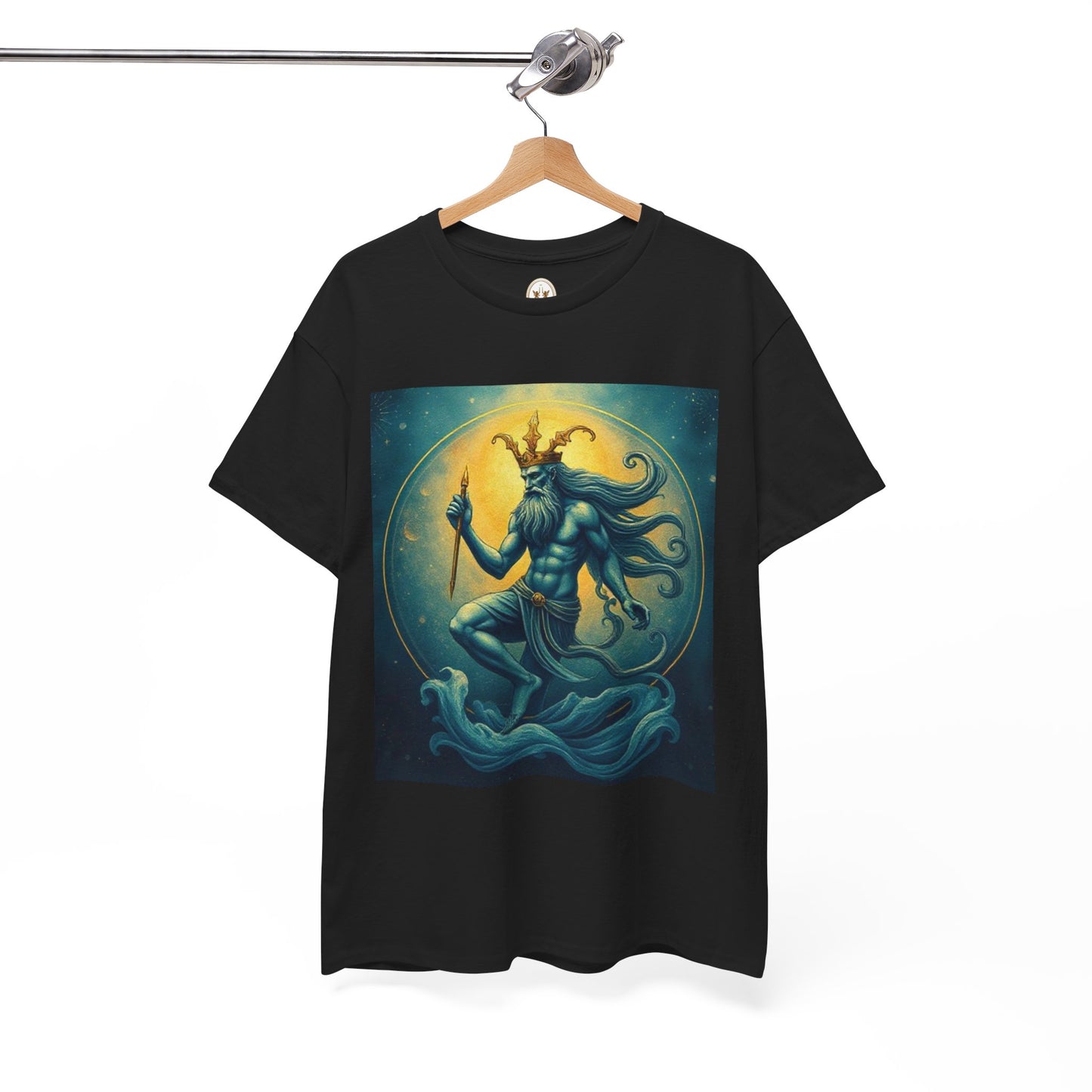 Unisex Heavy Cotton T-Shirt, Aquarius God, Zodiac Design