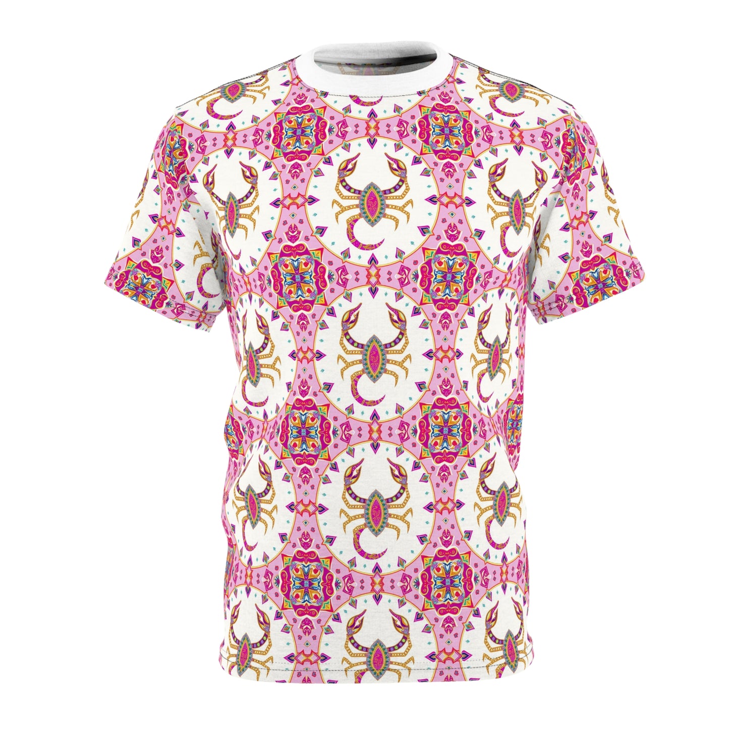 Unisex Cut & Sew T-Shirt, (AOP), Scorpio, Zodiac v3, Jewels Pattern