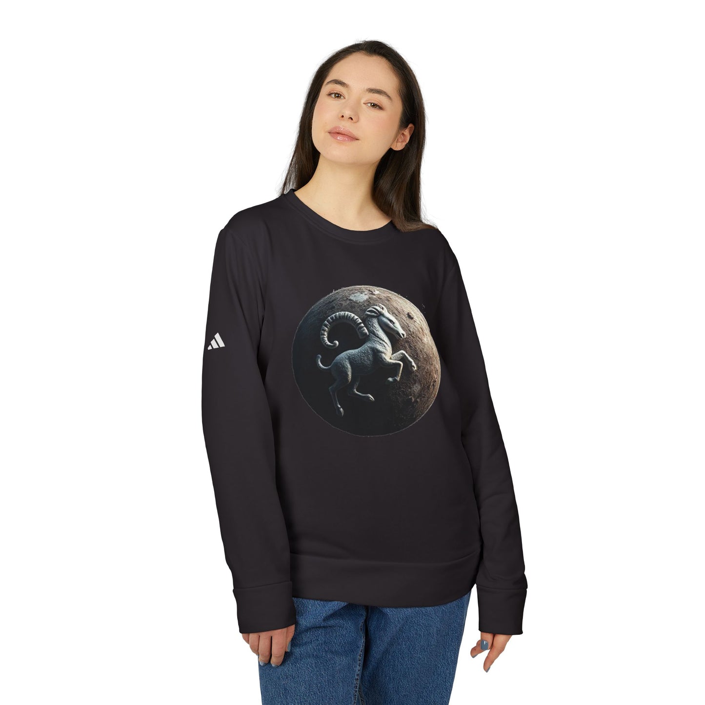 Adidas, Unisex Fleece Crewneck Sweatshirt, Aries, Planet Animal, Zodiac