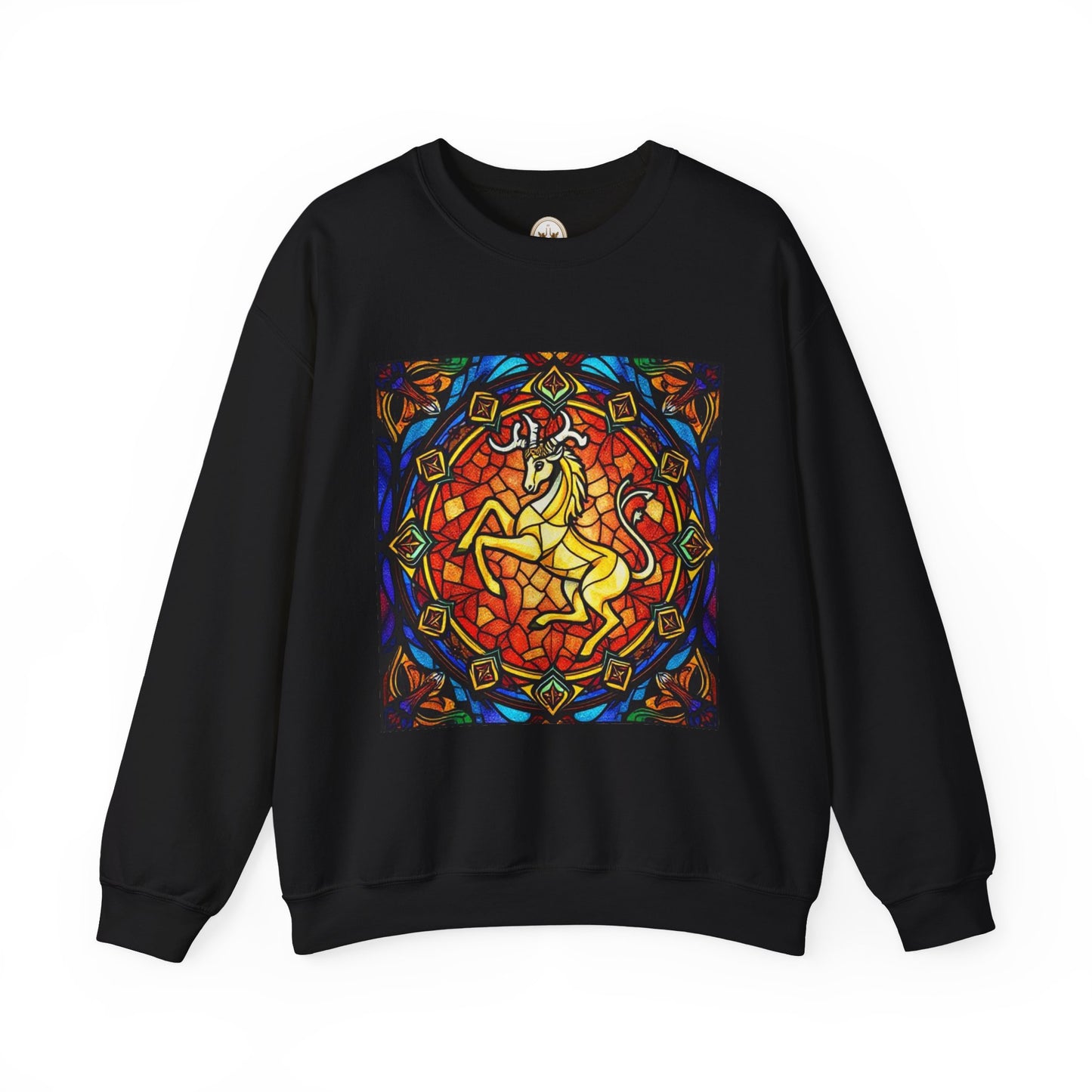Unisex Heavy Blend™ Crewneck Sweatshirt, Glass 1, Capricorn Zodiac Design