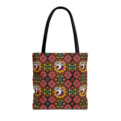 Tote Bag (AOP), Sagittarius, Zodiac v1, Flower Pattern
