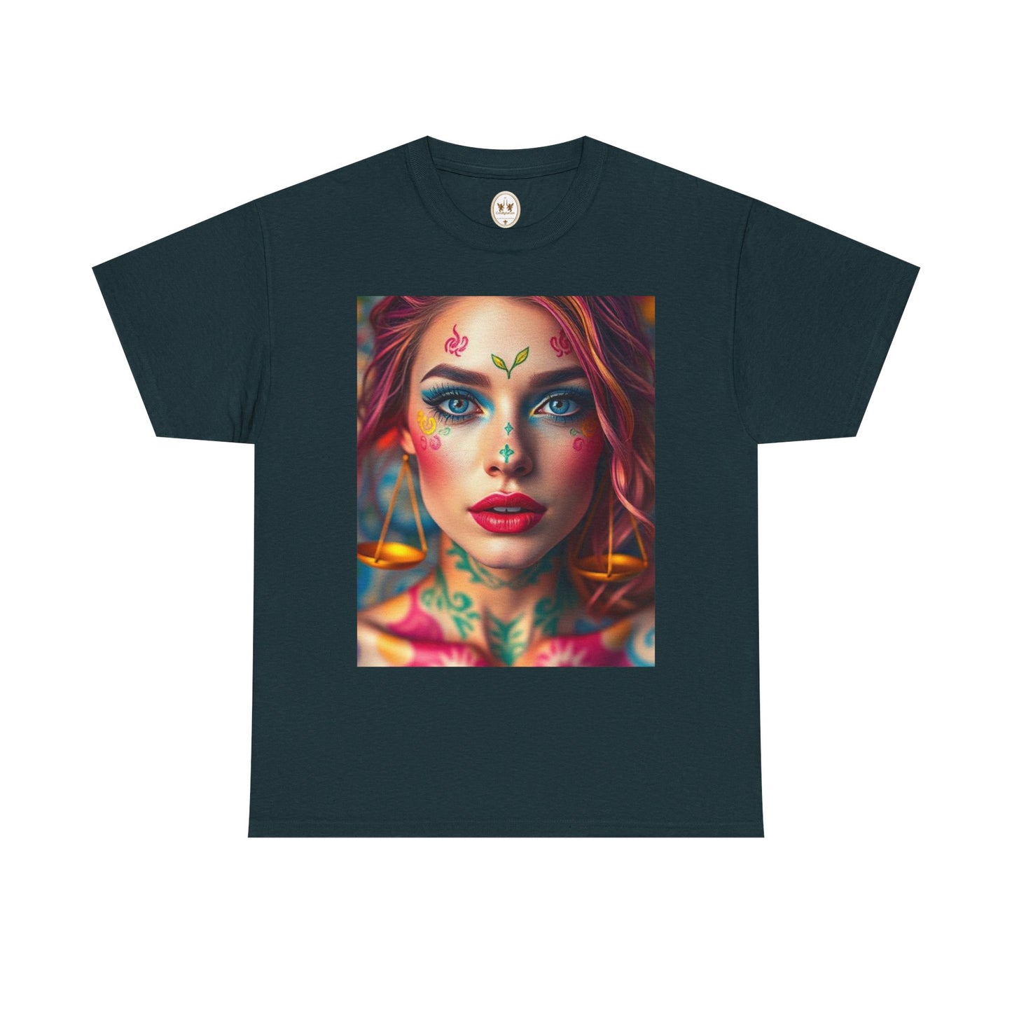 Unisex Heavy Cotton T-Shirt, Libra, Zodiac v1, Sexy Art