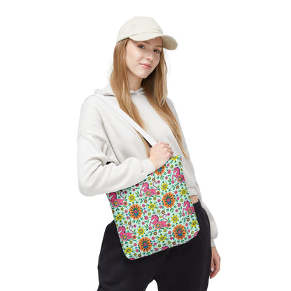 Tote Bag (AOP), Aquarius, Zodiac, Flower Pattern