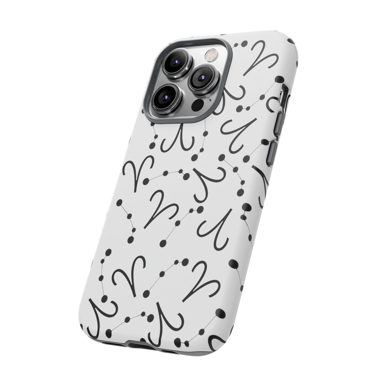 Tough Cases with the Aries Zodiac sign for iPhone, Samsung Galaxy, and Google Pixel devices