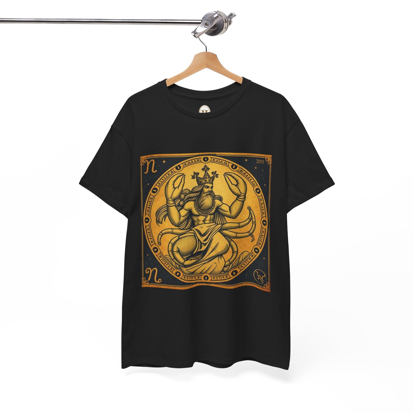 Unisex Heavy Cotton T-Shirt, Crab King, Cancer Zodiac Design