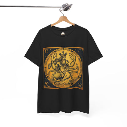 Unisex Heavy Cotton T-Shirt, Crab King, Cancer Zodiac Design