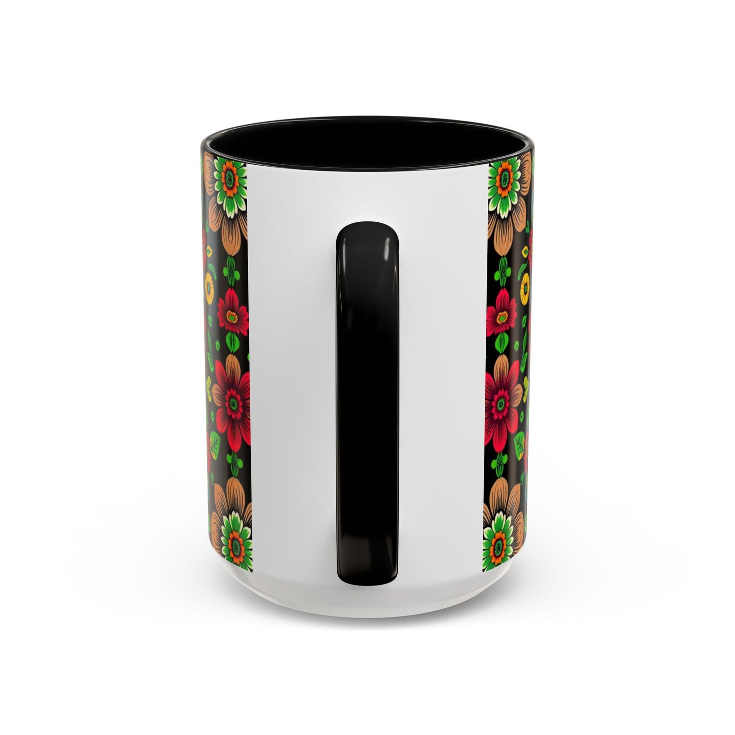Accent Coffee Mug, Gemini, Zodiac v4, Flower Pattern, (11, 15oz)