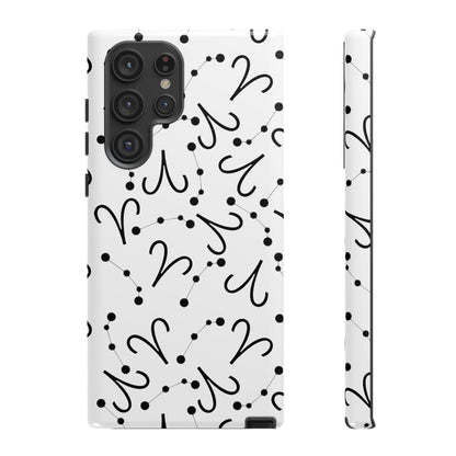 Tough Cases with the Aries Zodiac sign for iPhone, Samsung Galaxy, and Google Pixel devices