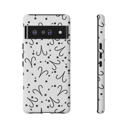 Tough Cases with the Aries Zodiac sign for iPhone, Samsung Galaxy, and Google Pixel devices